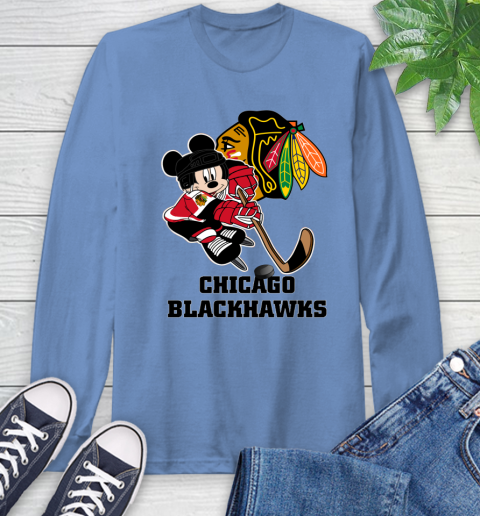 NHL Chicago Blackhawks Mickey Mouse Disney Hockey T Shirt Long Sleeve T-Shirt 11