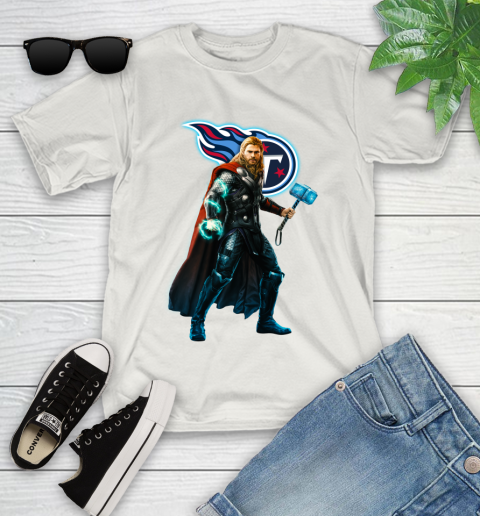 NFL Thor Avengers Endgame Football Tennessee Titans Youth T-Shirt 12