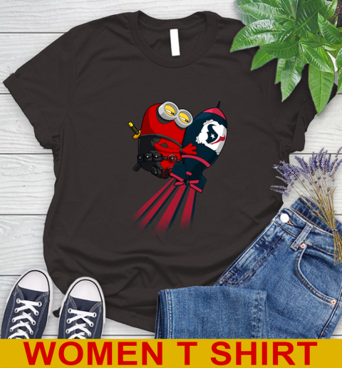 NFL Football Houston Texans Deadpool Minion Marvel Shirt Women's T-Shirt 9