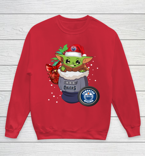 Edmonton Oilers Christmas Baby Yoda Star Wars Funny Happy NHL