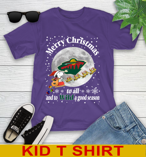 Minnesota Wild Merry Christmas To All And To Wild A Good Season NHL Hockey Sports Youth T-Shirt 3