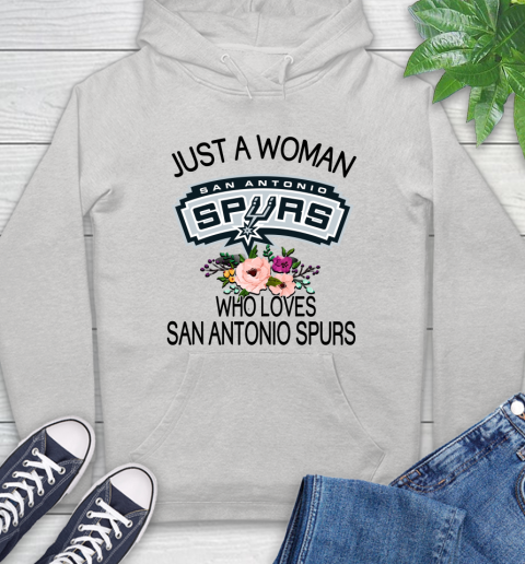 NBA Just A Woman Who Loves San Antonio Spurs Basketball Sports Hoodie