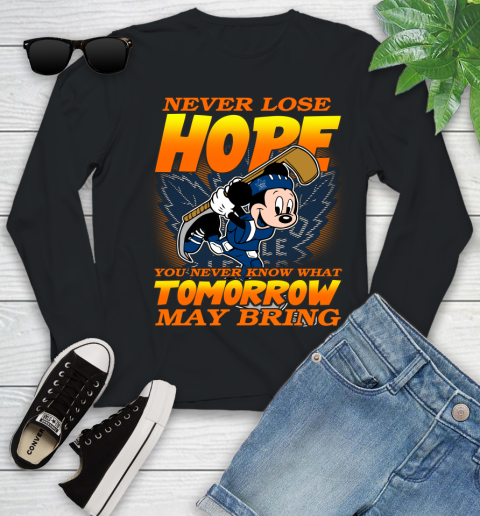 Toronto Maple Leafs NHL Hockey ootball Mickey Disney Never Lose Hope Youth Long Sleeve