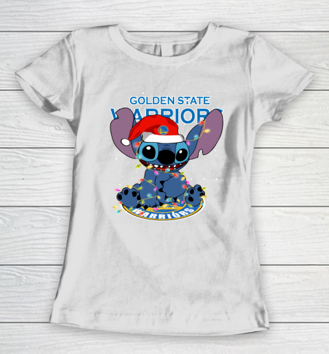 Golden State Warriors NBA noel stitch Basketball Christmas Women's T-Shirt