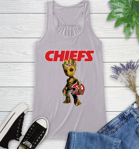 Kansas City Chiefs NFL Football Groot Marvel Guardians Of The Galaxy Racerback Tank 5