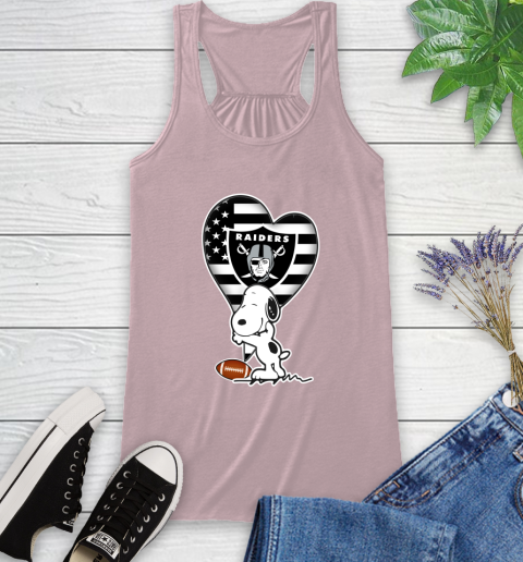 Oakland Raiders NFL Football The Peanuts Movie Adorable Snoopy Racerback Tank 11