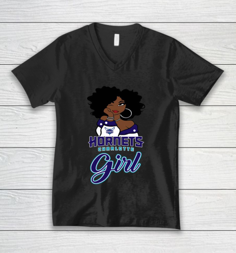 Charlotte Hornets Girl NBA V-Neck T-Shirt