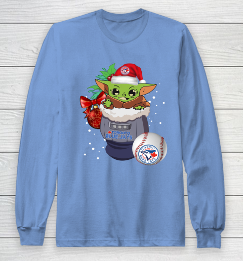 Toronto Blue Jays Christmas Baby Yoda Star Wars Funny Happy MLB Long Sleeve T-Shirt 11