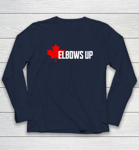 Elbows Up Canada True North Strong and Free Proud Canadian Long Sleeve T-Shirt - Image 3