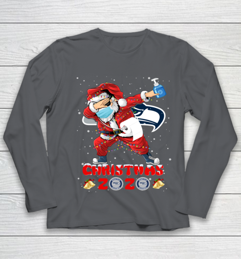 Seattle Seahawks Funny Santa Claus Dabbing Christmas 2020 NFL Youth Long Sleeve 6