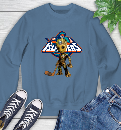 New York Islanders NHL Hockey Groot Marvel Guardians Of The Galaxy Sweatshirt 7