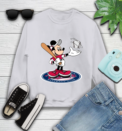 MLB Baseball Minnesota Twins Cheerful Mickey Disney Shirt Youth Sweatshirt 4