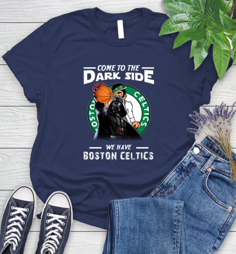 NBA Come To The Dark Side We Have Boston Celtics Star Wars Darth Vader Basketball Women's T-Shirt 14