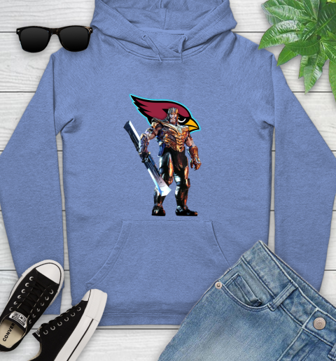 NFL Thanos Gauntlet Avengers Endgame Football Arizona Cardinals Youth Hoodie 12