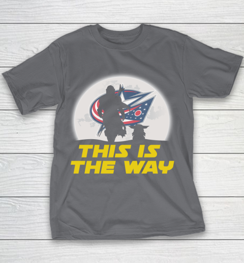 Columbus Blue Jackets NHL Ice Hockey Star Wars Yoda And Mandalorian This Is The Way Youth T-Shirt 5