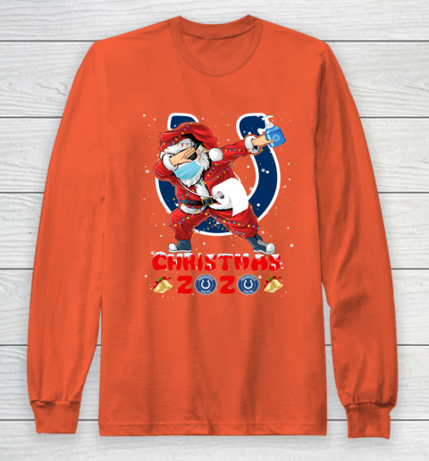 Indianapolis Colts Funny Santa Claus Dabbing Christmas 2020 NFL Long Sleeve T-Shirt 3