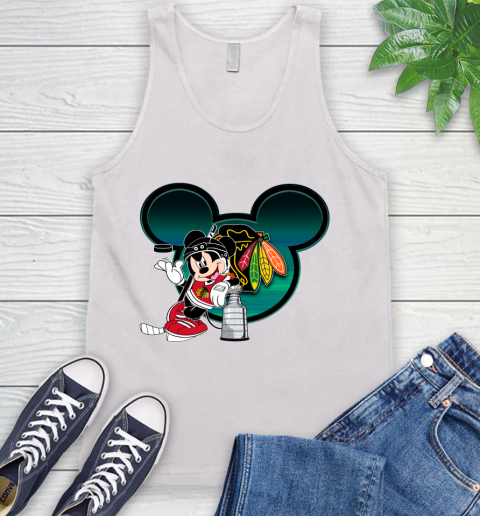 NHL Chicago Blackhawks Stanley Cup Mickey Mouse Disney Hockey T Shirt Tank Top