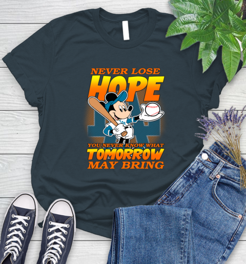 Los Angeles Dodgers MLB Baseball Mickey Disney Never Lose Hope Women's T-Shirt 11