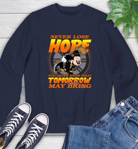 Boston Bruins NHL Hockey ootball Mickey Disney Never Lose Hope Sweatshirt 2