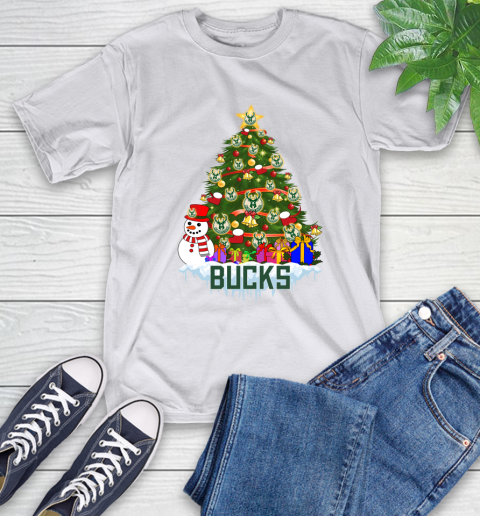 Milwaukee Bucks Merry Christmas NBA Basketball Sports T-Shirt 12