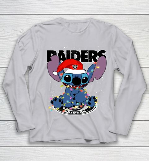 Oakland Raiders NFL Football noel stitch Christmas Youth Long Sleeve 3