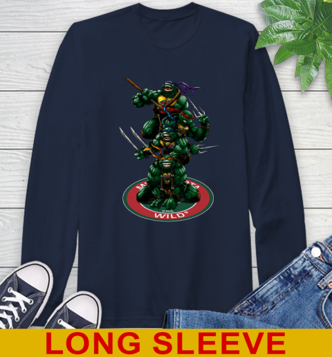 NHL Hockey Minnesota Wild Teenage Mutant Ninja Turtles Shirt Long Sleeve T-Shirt 4
