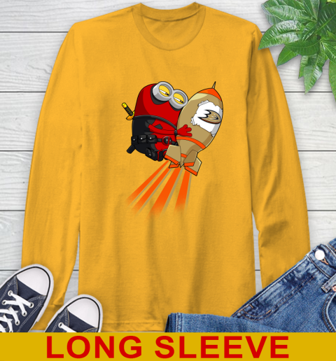 NHL Hockey Anaheim Ducks Deadpool Minion Marvel Shirt Long Sleeve T-Shirt 2