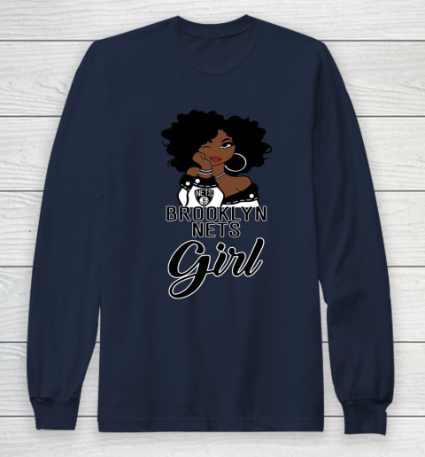 Brooklyn Nets Girl NBA Long Sleeve T-Shirt 4