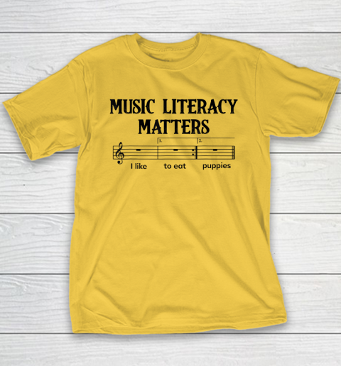 Music Literacy Matters I Like To Eat Puppies Youth T-Shirt 4
