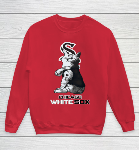 MLB Baseball My Cat Loves Chicago White Sox Youth Sweatshirt 7