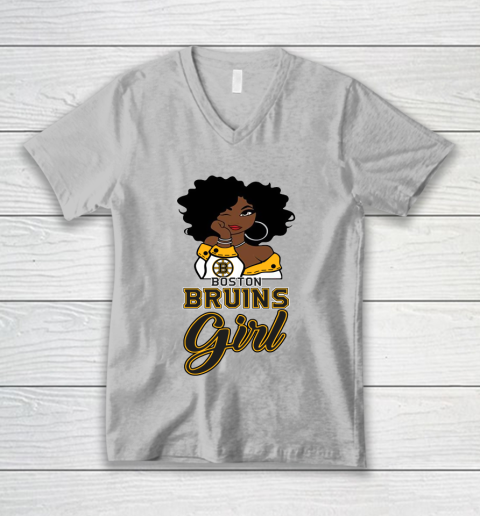Boston Bruins Girl NHL V-Neck T-Shirt 4