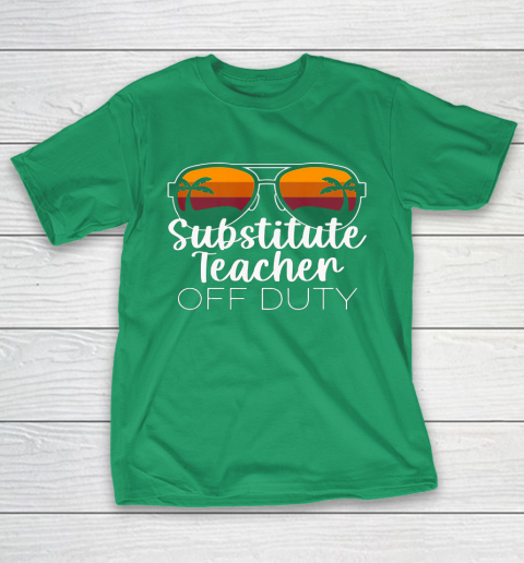 Substitute Teacher of the Deaf Off Duty Sunglasses Sunset T-Shirt 5