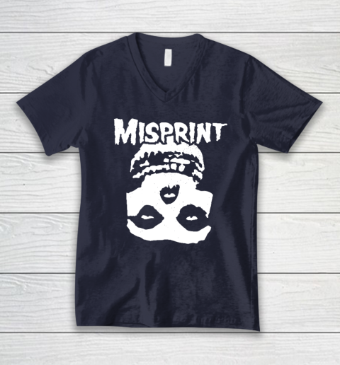 Misprint Skull Funny Misfit V-Neck T-Shirt - Image 3
