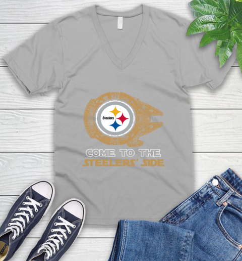 NFL Come To The Pittsburgh Steelers Wars Football Sports V-Neck T-Shirt 3