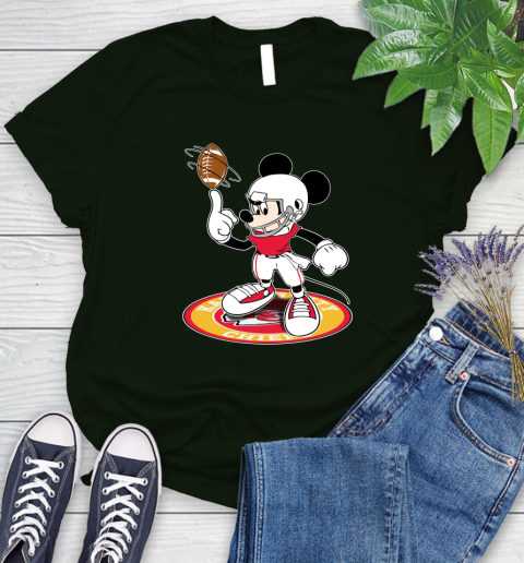 NFL Football Kansas City Chiefs Cheerful Mickey Disney Shirt Women's T-Shirt 6