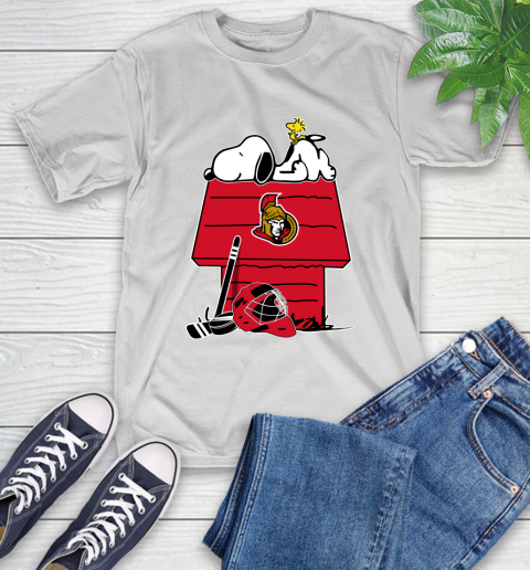 Ottawa Senators NHL Hockey Snoopy Woodstock The Peanuts Movie T-Shirt
