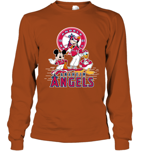 MLB Los Angeles Angels Mickey Mouse Donald Duck Goofy Baseball T Shirt T  Shirt