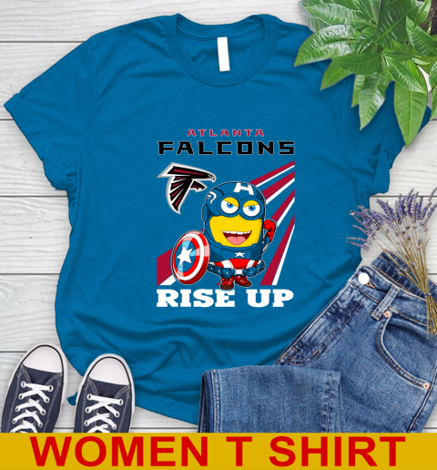 NFL Football Atlanta Falcons Captain America Marvel Avengers Minion Shirt Women's T-Shirt 8