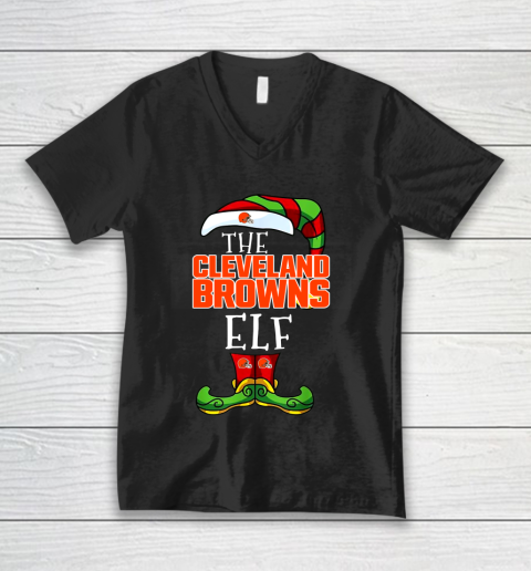 Cleveland Browns Christmas ELF Funny NFL V-Neck T-Shirt