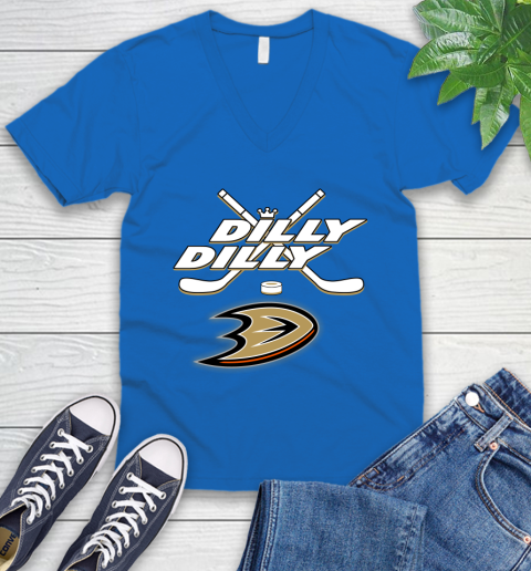 NHL Anaheim Ducks Dilly Dilly Hockey Sports V-Neck T-Shirt 6