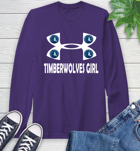 NBA Minnesota Timberwolves Girl Under Armour Basketball Sports Long Sleeve T-Shirt 5