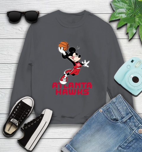NBA Basketball Atlanta Hawks Cheerful Mickey Mouse Shirt Sweatshirt 6
