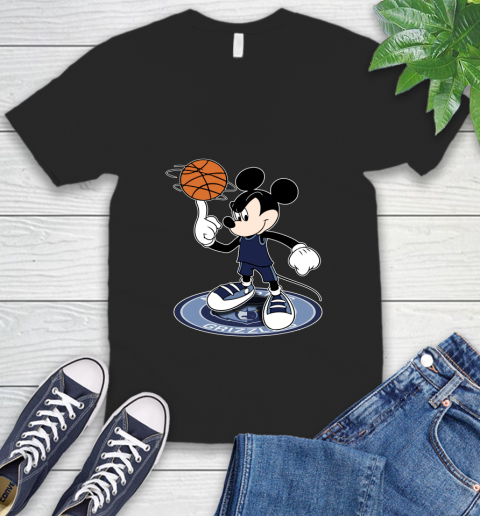 NBA Basketball Memphis Grizzlies Cheerful Mickey Disney Shirt V-Neck T-Shirt