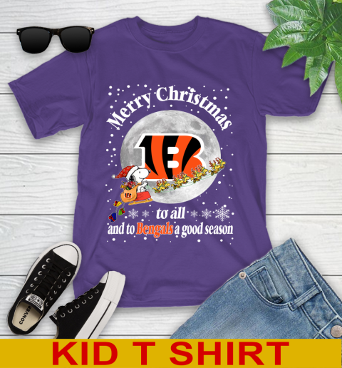 Cincinnati Bengals Merry Christmas To All And To Bengals A Good Season NFL Football Sports Youth T-Shirt 3