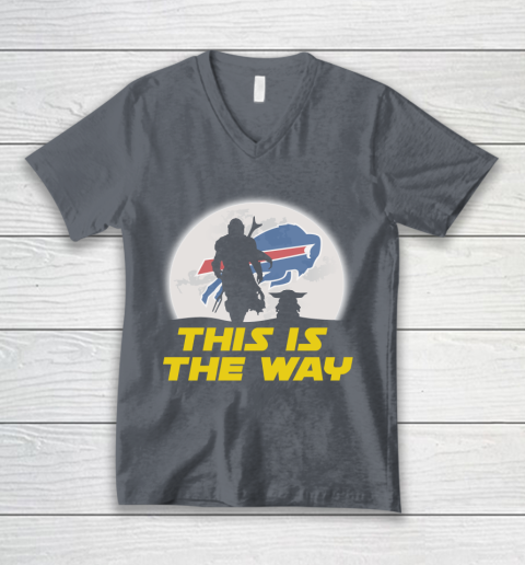 Buffalo Bills NFL Football Star Wars Yoda And Mandalorian This Is The Way V-Neck T-Shirt 4