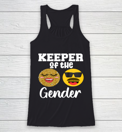 Keeper of the Gender Staches or Lashes Gender Reveal Party Racerback Tank