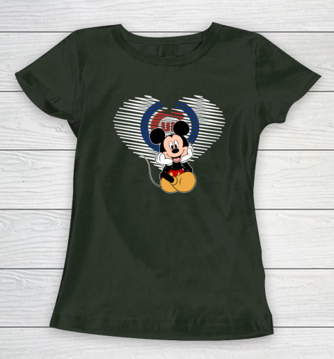 MLB Chicago Cubs The Heart Mickey Mouse Disney Baseball Women's T-Shirt 6