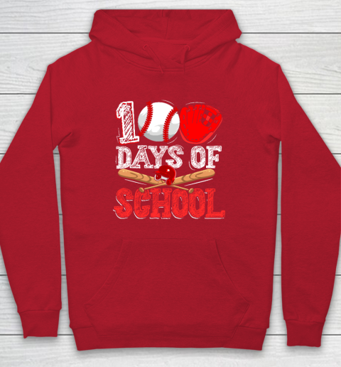 100 Days Of School Baseball 100th Day Hoodie 6