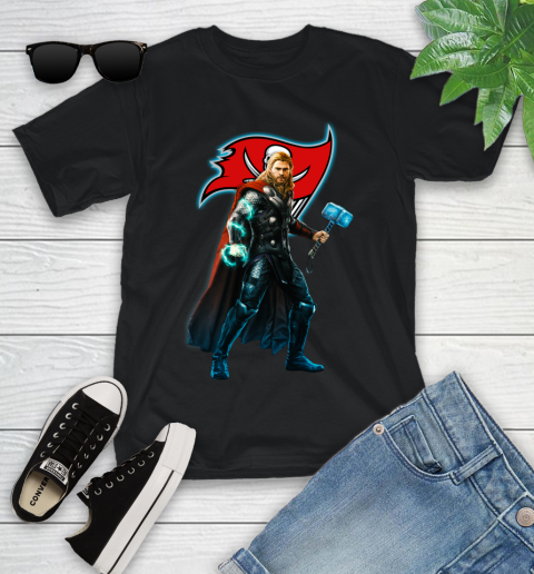 NFL Thor Avengers Endgame Football Tampa Bay Buccaneers Youth T-Shirt 2