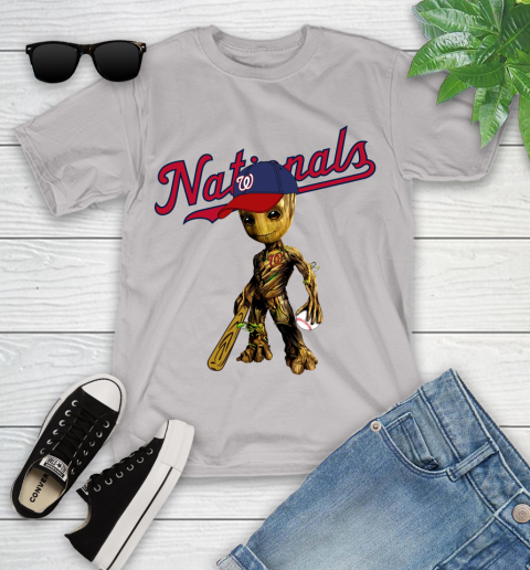 MLB Washington Nationals Groot Guardians Of The Galaxy Baseball Youth T-Shirt 12